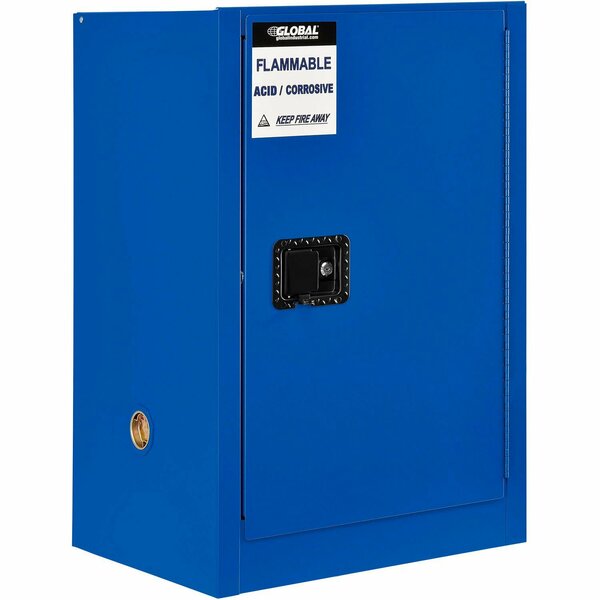 Global Industrial Acid Corrosive Cabinet, 12 Gallon, Manual Close 23inW x 18inD x 35inH 316064